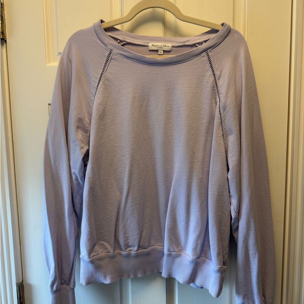 Lavender Michael Stars Raglan Sweatshirt